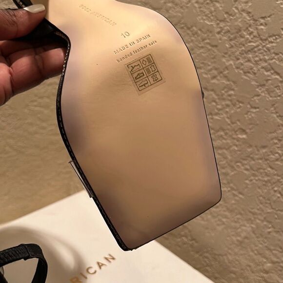 Good American Womens 10 Crystal Crush Sandals Heels Rhinestone Trim Black New - Picture 11 of 12